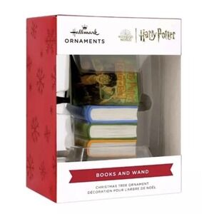 Hallmark Harry Potter Books and Wand Christmas Ornament Wizarding World‎ NIB